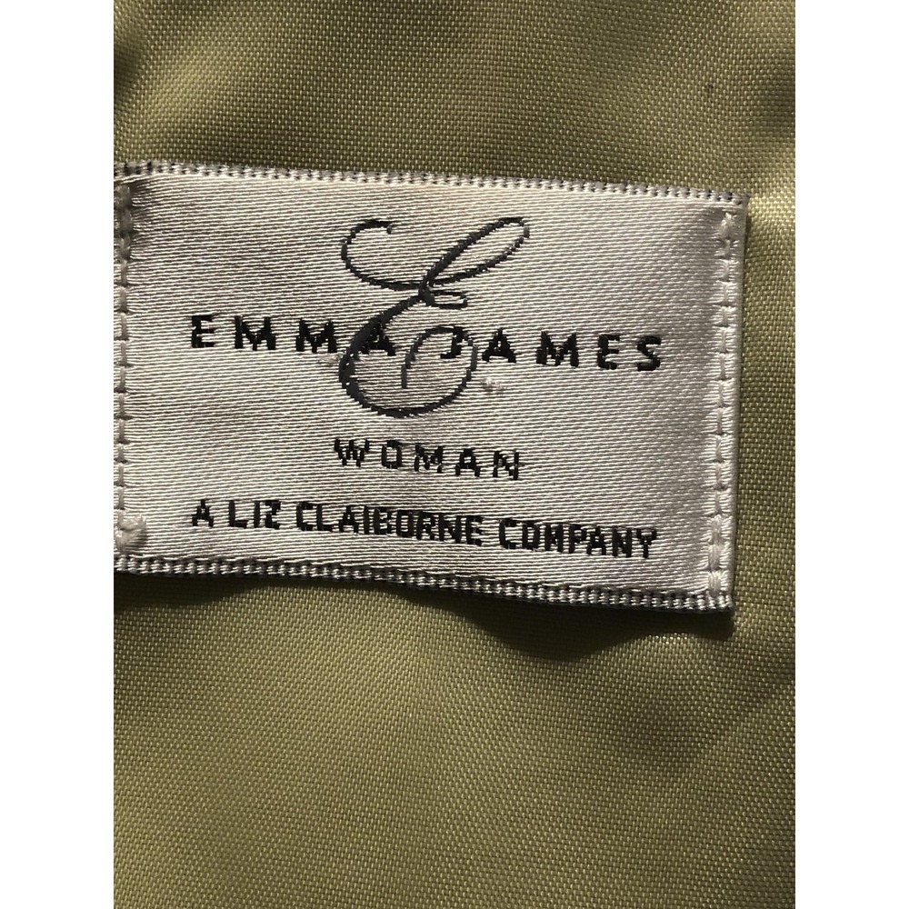 Emma James Blazer Jacket Womens 18W Green Linen Blend Herringbone Lined Career - Picture 4 of 6